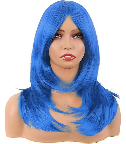 NEW BAG ! MapofBeauty 14 Inch Bob Wig Straight Blue Amazon.com : MapofBeauty 14 Inch/35 cm Short Wavy Curly  main image 4