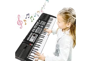 TENCOZ Digital Music Piano Keyboard 61 Key - Portable Electronic Musical Instrument Multi-Function Keyboard and Microphone for Kids Piano Music Teaching Toys Birthday Christmas Day Gifts for Kids