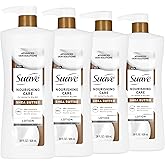 Suave Nourishing Care Hand & Body Lotion with Shea Butter for Women, Deep Moisture for Dry Skin, Fast Absorbing, Allergen Free Moisturizing Cream, 28 FL OZ, 4 Pack