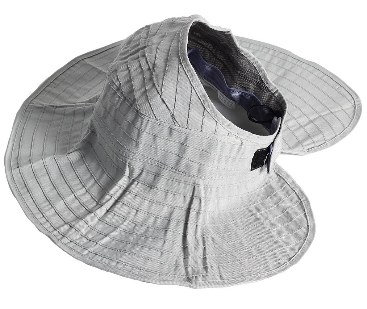 Womens Sun Hat SunJolly Portable Summer Wide Brim UV Protection Floppy Foldable Roll Up Beach Hat and 2PCS Parent-Child Hat for Travel (Women, Light grey)