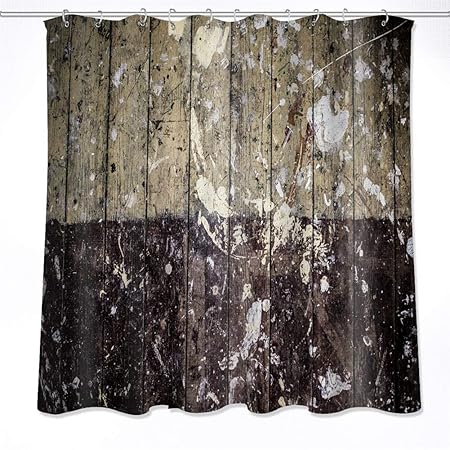 Zzzdz Alte Holzbretter Duschvorhang Hintergrund Abmessungen 180x180 Cm 12 Haken 3d Hd Druck Wasserdicht Einfach Zu Saubern Haus Dekoration Amazon De Kuche Haushalt