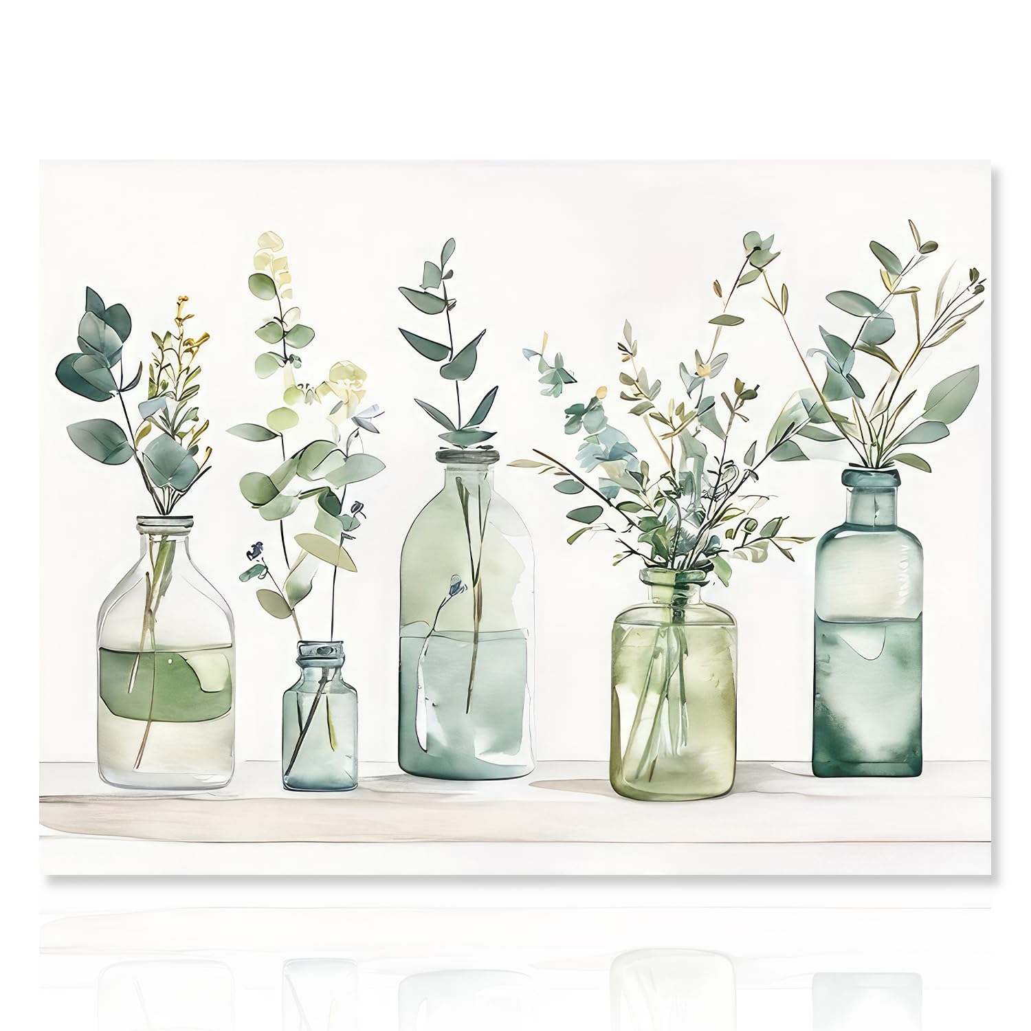 Dazzlewall Botanical Bathroom Wall Art Poster Bottles Plants Prints, Farmhouse Floral Canvas Painting Poster for Bathroom Bedroom Living Room 12x16 in Unframed