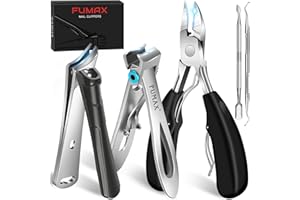 FUMAX Toenail Clippers for Seniors Thick Toenails, Large Wide Opening Toe Nail Clippers for Men Thick Nails, Heavy Duty Sharp Slanted Nail Clippers Fingernail Clipper Gifts for Men Women