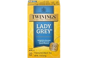 Twinings Lady Grey Individually Wrapped Tea Bags, 20 Count (Pack of 6), Black Tea, Orange Peel & Lemon Peel, Caffeinated, Enjoy Hot or Iced