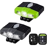 LHOTSE Ultra Bright Mini Hands Free LED Clip on Cap Light - Rechargeable Waterproof Hat Light Flashlight Portable Headlamp for Fishing Camping Hand Work Baseball Caps