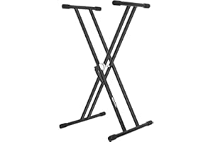 鶹 Basics Adjustable Keyboard and Piano Stand, Heavy-Duty Double-X - For School Musical Program, Choir, & Recitals