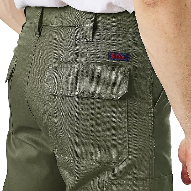 LCPNT205 Herren-Pflegeleichte Berufssicherheitshose im klassischen Cargo-Stil mit mehreren Taschen, Khaki, 38W / 29L — Foto 2 von 8
