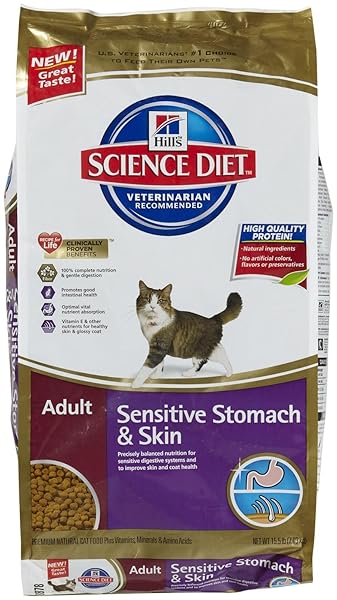HILL’S SCIENCE DIET ADULT SENSITIVE STOMACH DRY CAT FOOD SIZE: 15.5-LB.