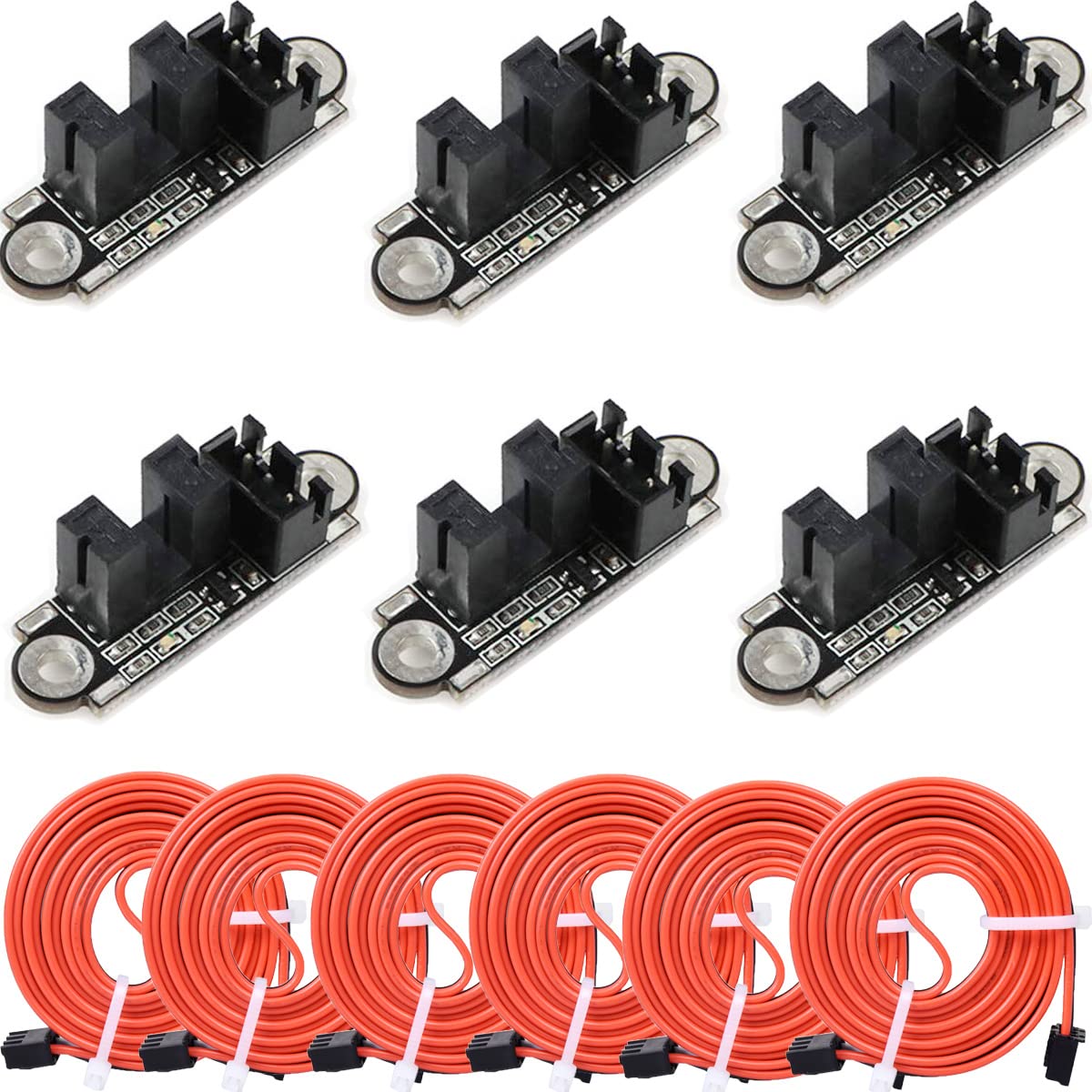 Youmile 6 pcs Optical Endstop,Optical Limit Switch Module Optical Switch Sensor with 1M Cable for 3D Printer