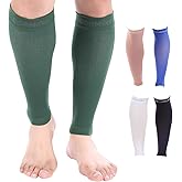 Doc Miller Calf Compression Sleeve – Footless Socks for Women & Men, 30-40mmHg Medical Design, Compression Shin Sleeves, Leg Cramp Relief, Varicose Veins, Knee High Stockings, 1 Pair