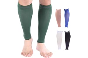 Doc Miller Calf Compression Sleeve – Footless Socks for Women & Men, 30-40mmHg Medical Design, Compression Shin Sleeves, Leg Cramp Relief, Varicose Veins, Knee High Stockings, 1 Pair