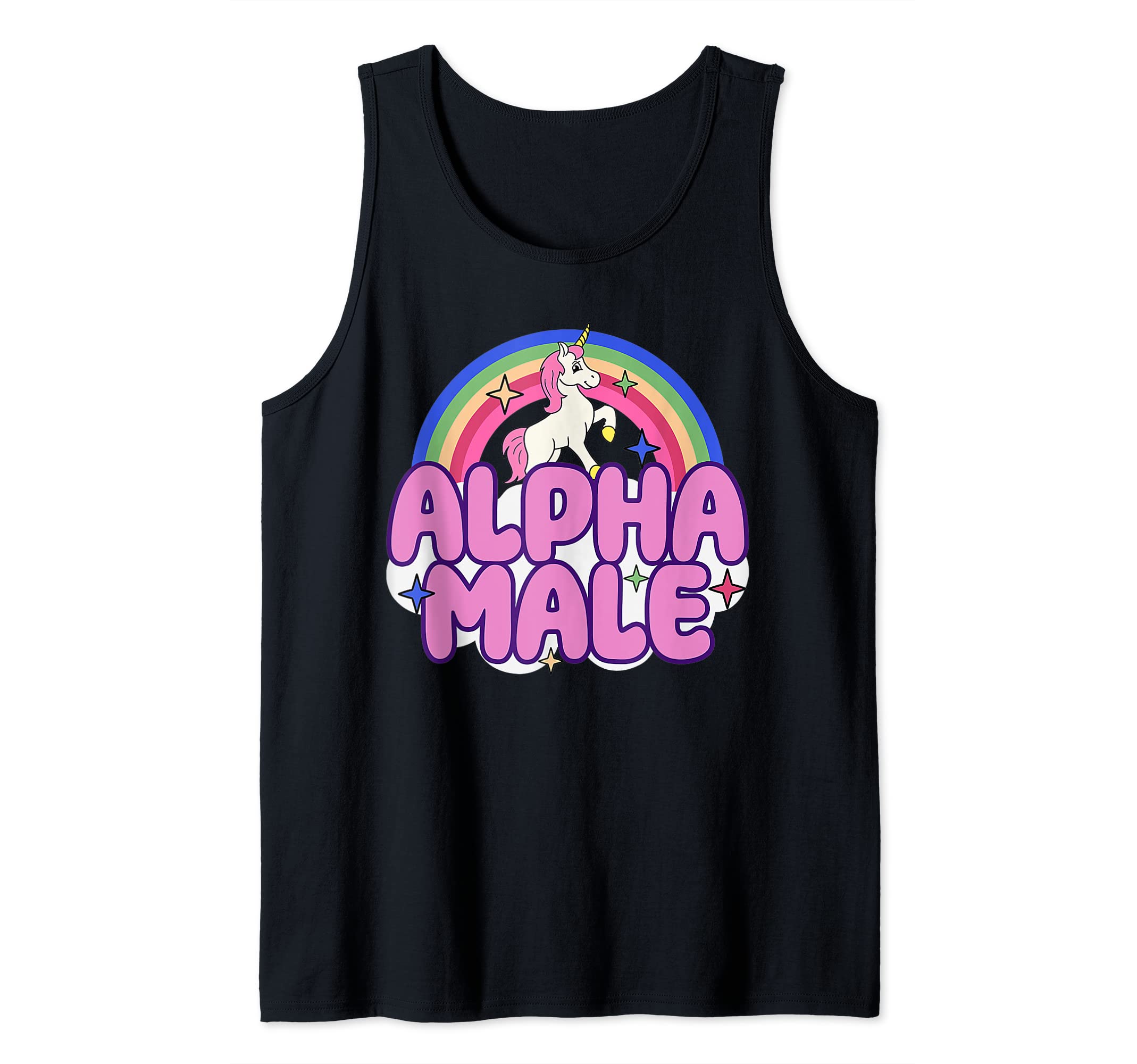 Photo 1 of  PINK Alpha Male Unicorn Funny Sarcastic Ironic Weird Y2K Humor Tank Top