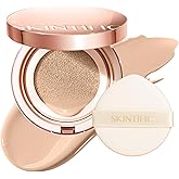 SKINTIFIC Cushion Foundation | Full coverage, Weightless, Skin fit, Satin Glow Finish, Oil-Control Waterproof Foundation, Sweatproof Flawless BB Cream CC Korean Makeup
