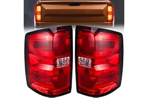 SHINEHOME Tail Light Assembly Compatible with 2014 2015 2016-2019 Chevy Silverado 1500 2500HD 3500HD GMC Sierra 3500HD Left Driver Side Right Passenger Side Taillight Brake Lamp Bulb and Harness