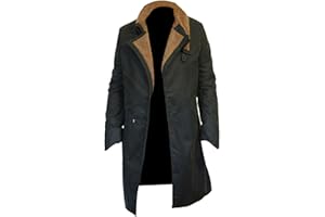 Spazeup Celebrity Officer Style Costume Trench Leather Coat
