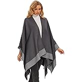 Zplumestarxx Women's Shawl Wrap Poncho Open Front Cape For Spring Fall Winter