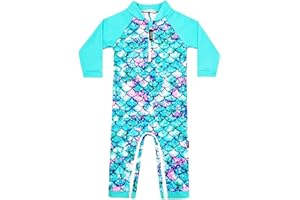 weVSwe Baby Girl Toddler Rash Guard Swimsuit Sun Protection Beachwear Zipper Bathing Suit 0-3 Years