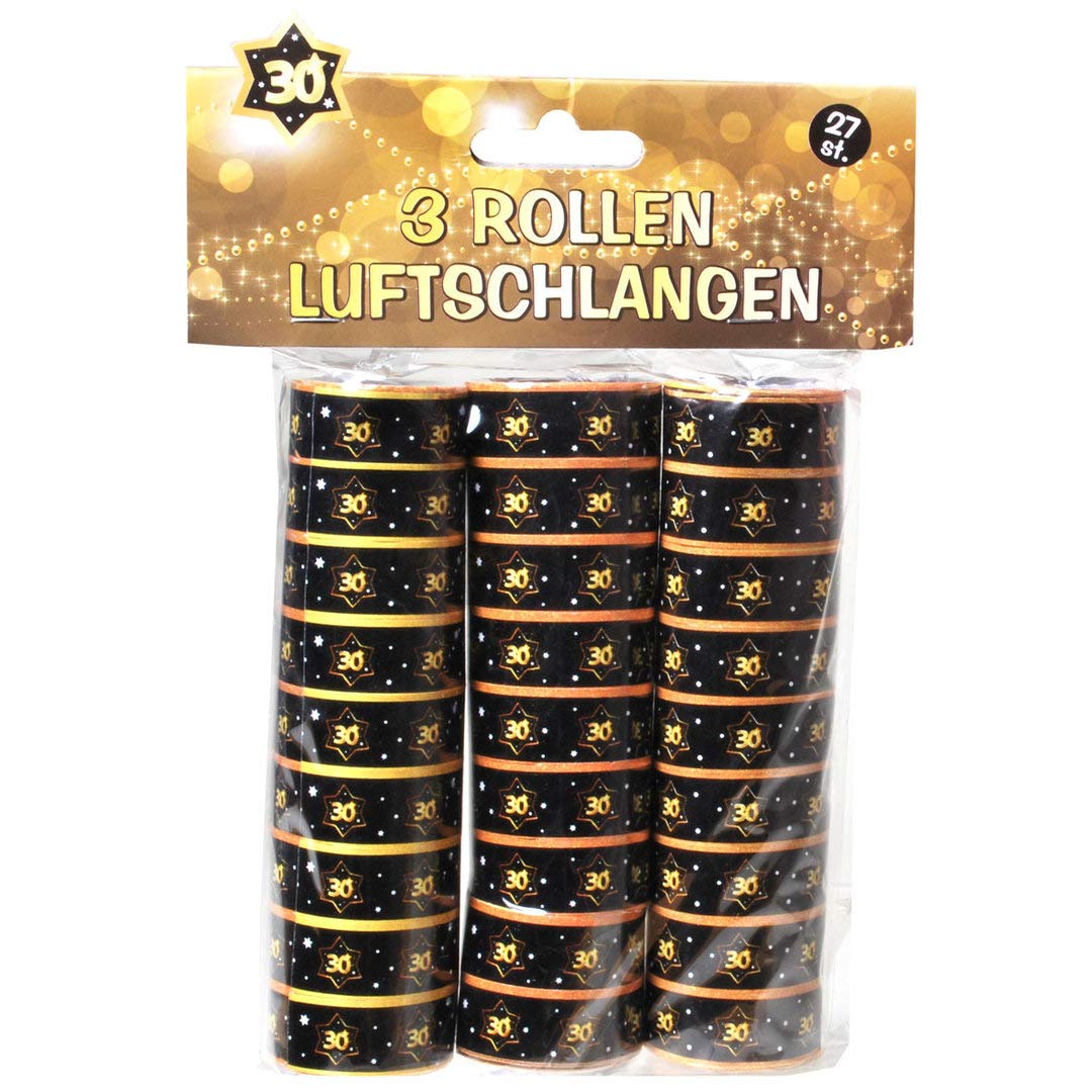 Udo Schmidt GmbH Streamers, 3 rolls of 9 each, black/gold, number: 30, paper