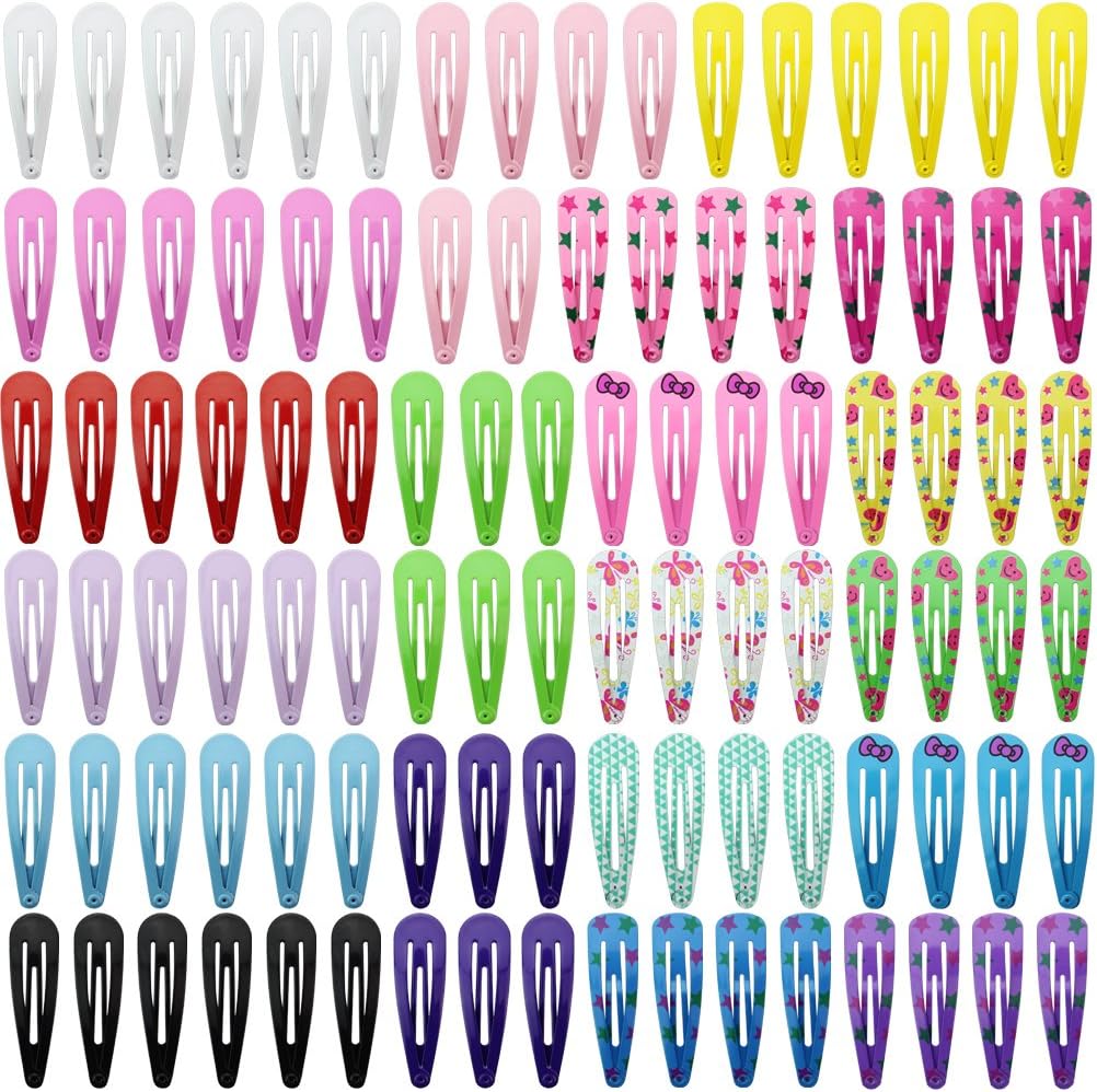 100pcs 2 Inch Snap Hair Clips No Slip Metal Hair Clip Barrettes for Girls Toddlers Kids Women Accessories 50 Pairs