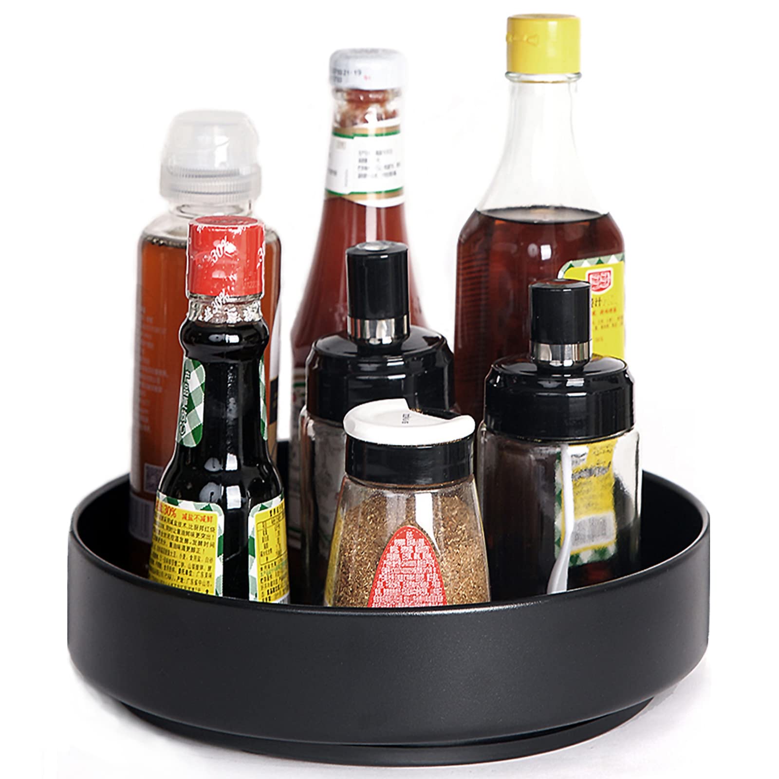 XNTONG - 360° Lazy Susan Organizer, 25.5cm Turntable Spice Rack, Rotating Cupboard Organiser, Suitable for Kitchen, Cabinet, Dining Room, Bathroom and Countertop Turntable Organizer