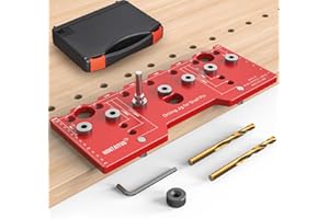 HONTAITUO Shelf Pin Jig,1/4 Inch Shelf Pin Drilling Jig,Aluminum Alloy Cabinet Hole Drilling Template For Woodworking,Cabinet Hardware Jig