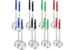 16 Pcs Portion Control Serving Spoons, Slotted & Unslotted Portion Scoop, Stainless Steel Measuring Serving Ladle Utensils fo