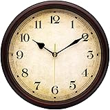 Amazon.com: Small Retro Wall Clock - Plumeet 10'' Non Ticking Classic ...