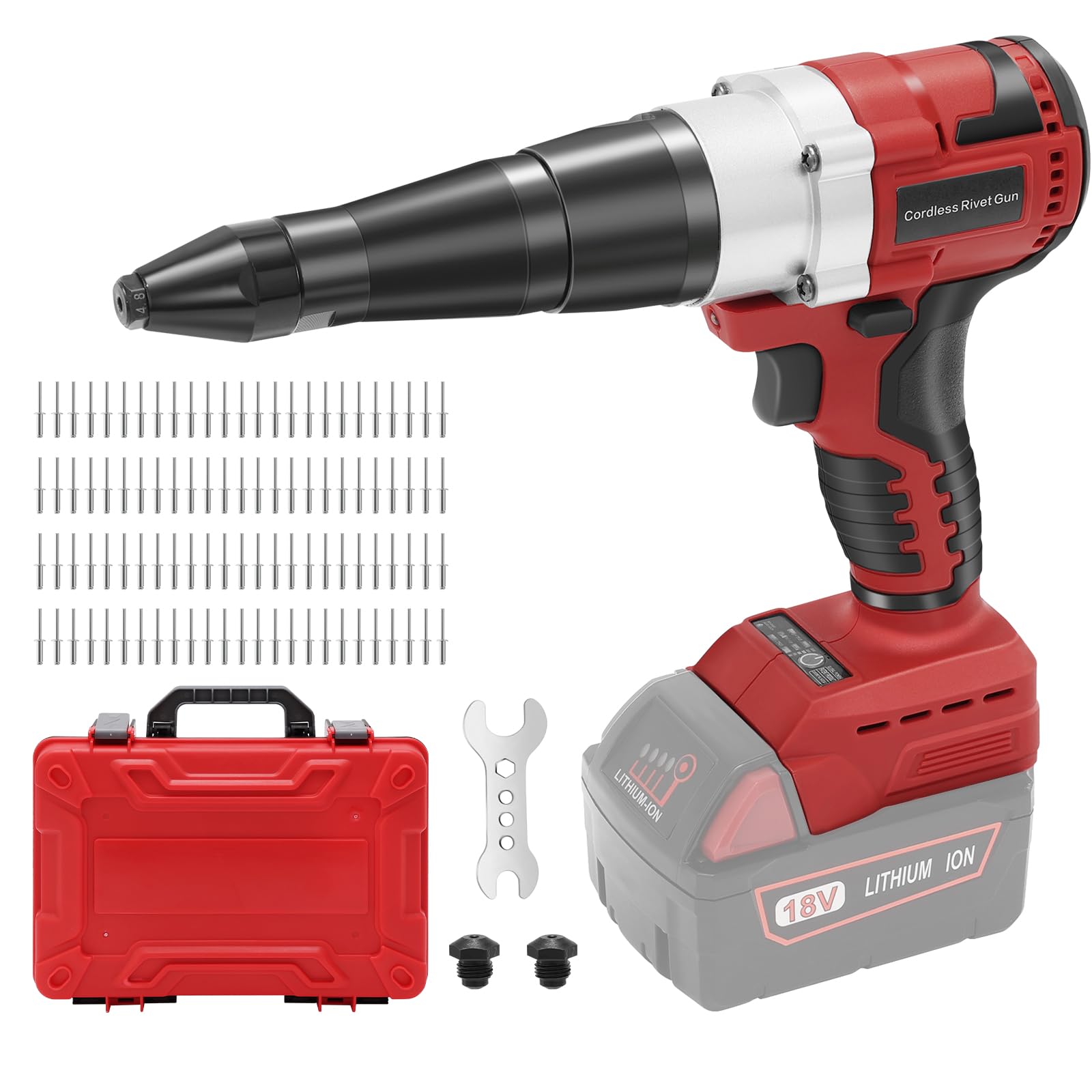 Labfintom Cordless Rivet Gun Tool for Milwaukee 18V Max Battery ...