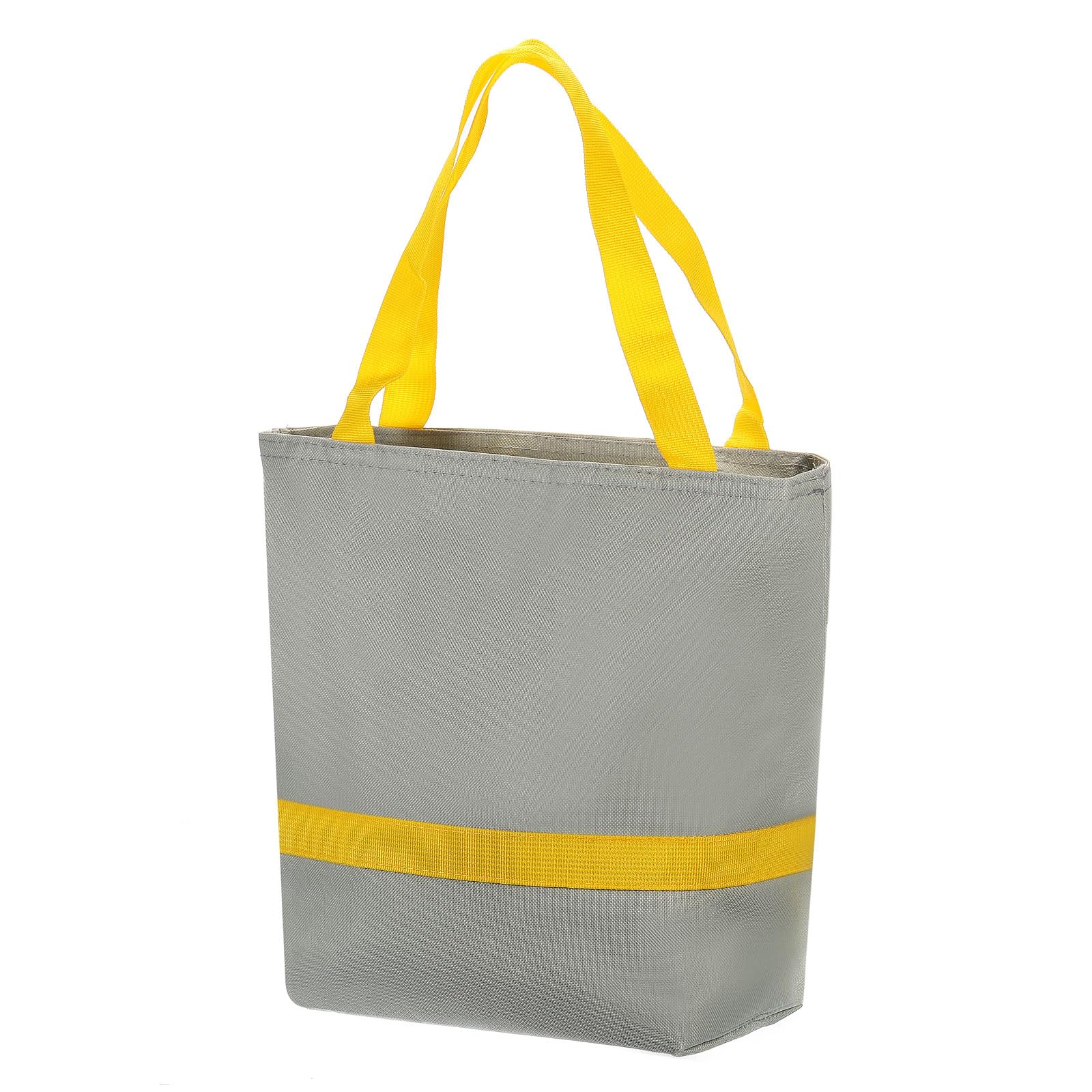 PATIKIL Lunch Box for Women/Men, Insulated Cooler Lunch Bag Thermal Tote Bag Reusable Lunch Container 11x5.5x8.3 Inch for Work Picnic Outdoor, Grey Yellow