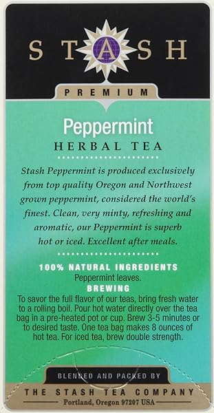 STASH TEA PEPPERMINT HERBAL TEA, 20 CT