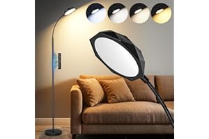 18W LED Floor Lamp, 1300lm Bright Touch Corner Lamp, 4 Scene Modes Floor Lamp, Stepless Dimming/Color Temperature, 360° Rotat