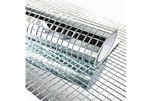 TEEMALL Self Adhesive Real Glass Silver Mirrors Mosaic Tiles Sticker for Craft Square Glass Tiles,2400pcsMirrors 5mm by 5mm
