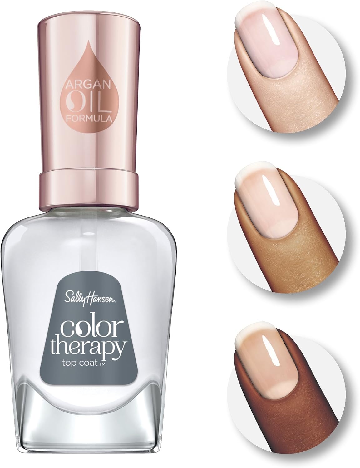 Sally Hansen Colour Therapy Top Coat Nail Polish with Argan Oil, 14.7 ml - Image 3