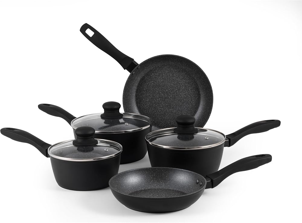 Russell Hobbs Metallic Marble 5 Piece Pan Set Non-Stick Induction 20/24cm