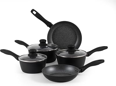 Russell Hobbs Metallic Marble 5 Piece Pan Set Non-Stick Induction 20/24cm