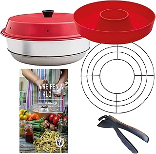 4 Reifen 1 Klo Omnia Backofen 5-teiliges Spar-Set | Backofen + Silikon-Backform 2.0 + 2in1 Koch- und Backideen + Aufbackgitter + Haltezange