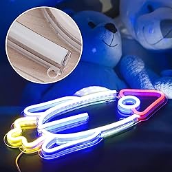 Rocket Neon Signs for Bedroom Decor, USB Powered