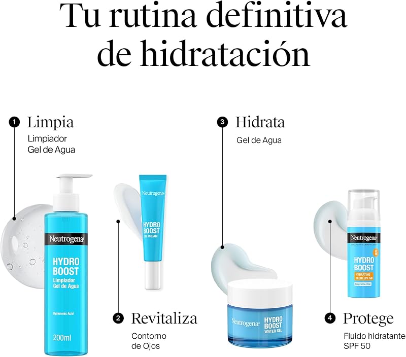 Hydro Boost Contorno de Ojos (15 ml), crema para el contorno de ojos hidratante con Ácido Hialurónico, Aminoácidos y Vitamina E, crema anti ojeras y bolsas