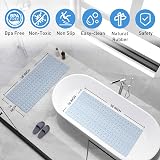 XIYUNTE Bath Mat 90x40cm Non Slip Cut to Size Anti Mould Blue view 2