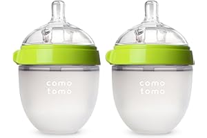 Comotomo Baby Bottle, Green, 5 Ounce (2 Count)