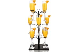 Ksestor Drink Stand - Holds 12 Glasses – Cocktail Tree Stand Tower- Mimosa Bar Display for Parties - Wine Glass Holder