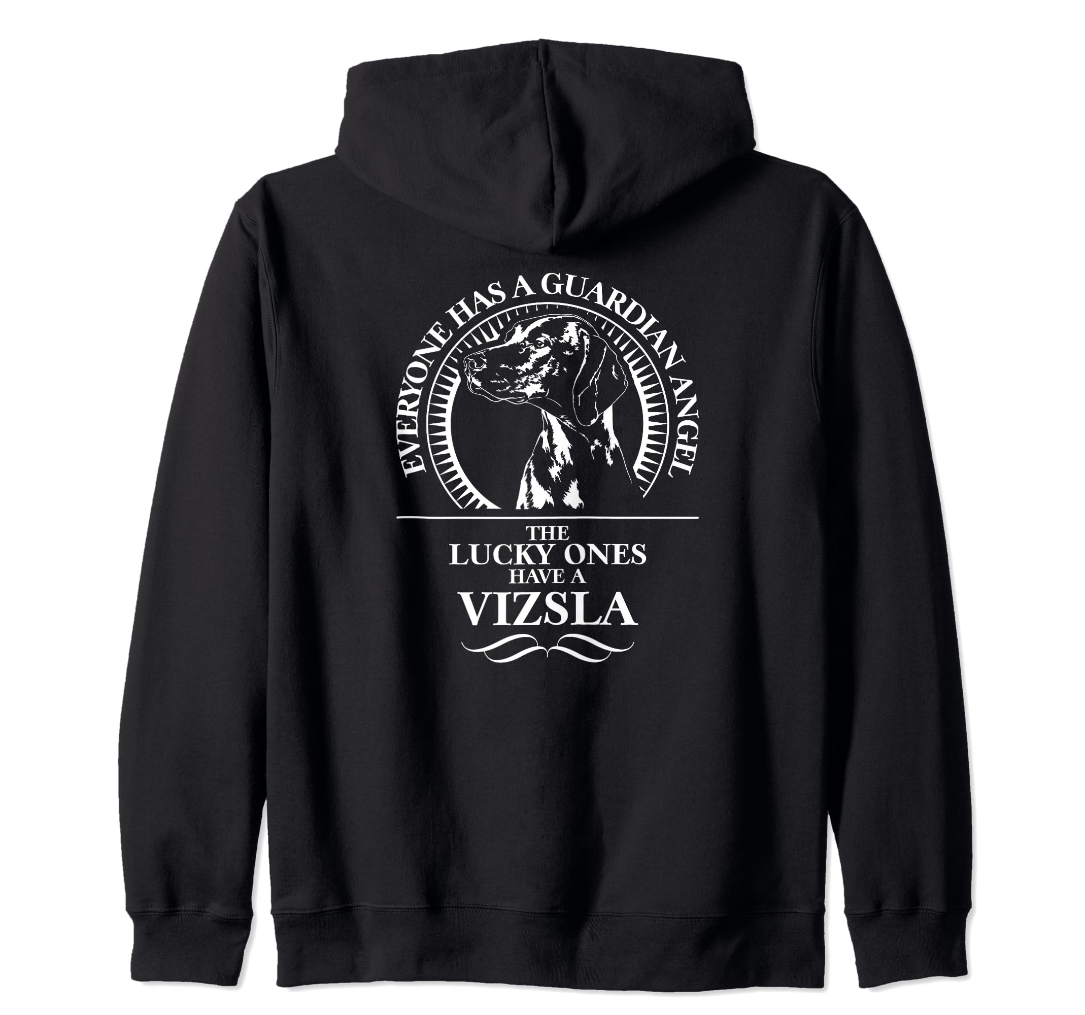 Proud Vizsla Guardian Angel dog saying Zip Hoodie