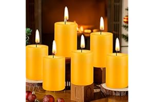 12 Pack Beeswax Candles, Beeswax Pillar Candles Bulk Unscented Emergency 240 Hours Long Burn Time Bees Wax Candle for Home, P