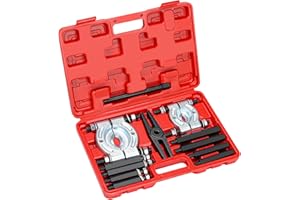 Bicos 12pcs Bearing Separator Puller Set, 5-ton Capacity Heavy Duty Flywheel Separator Tool with 2" and 3" Jaws, Wheel Hub Axle Puller Set, Gear Puller, Storage Case Included
