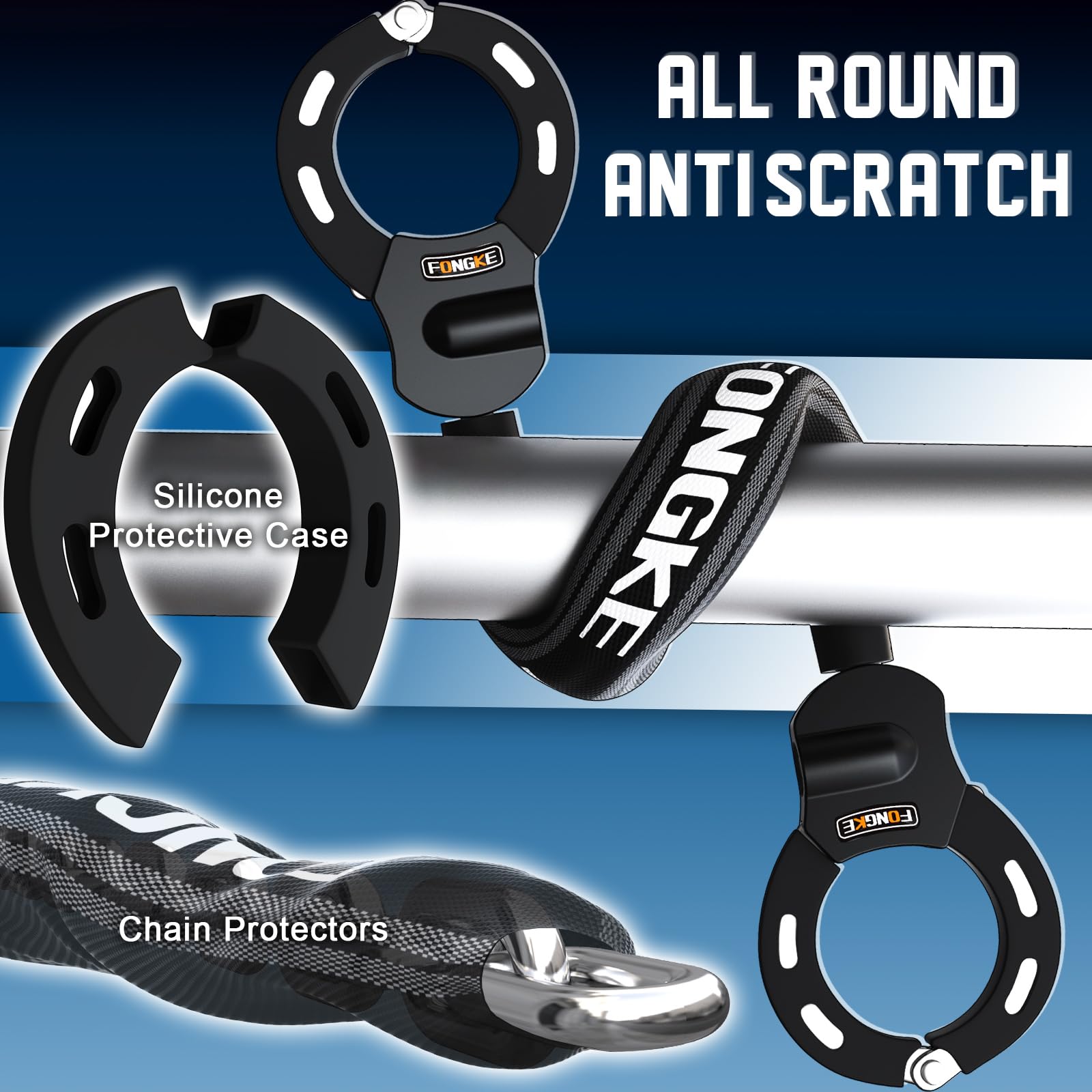 E Scooter Schloss, 8mm Dicke Kettenschloss, Tragbarkeit Schloss für E Scooter, Handschellenschloss, Hohe Sicherheit Fahrradschloss 3