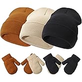 Baby Hats and Mittens Set Infant Toddler Beanie Caps Hospital Hat Set Newborn Gloves for Baby Boys Girls