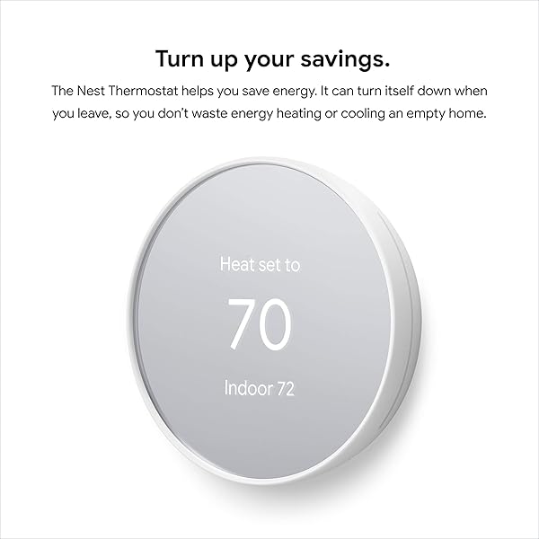 GOOGLE NEST THERMOSTAT – SMART THERMOSTAT FOR HOME – PROGRAMMABLE WIFI THERMOSTAT – SNOW