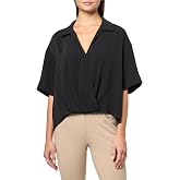 Calvin Klein Women's Crepe Printed Wrap Top