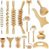 16Pcs Wood Therapy Massage Tools Set, Maderoterapia Kit for Body Sculpting, Lymphatic Drainage & Deep Tissue Massage, Wooden Fascia Roller for Face & Full-Body Muscle Pain Relief