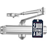 Lawrence Medium/Heavy Duty Door Closer Commercial Grade 1 | Surface-Mounted Commercial Automatic Door Closer with Adjustable 6-Speed Control and 3 Valves - Embassy Series LH5016